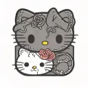 hello kitty black metal tattoo design idea