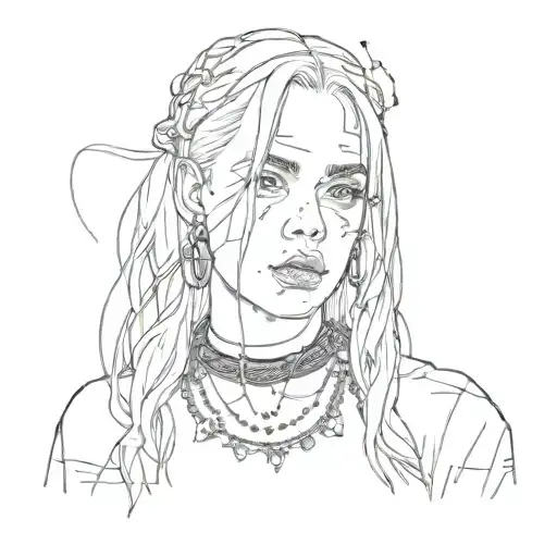 sexy billie eilish tattoo design idea