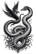 The Morrigan + The Dagda + Sea Serpent + Tree of Life tattoo design idea