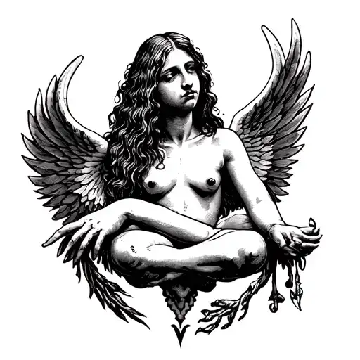nirvana in utero black and white tattoo design idea
