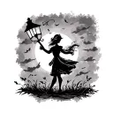 streetlight, dancing, Peter losing Wendy tattoo design idea