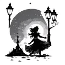 streetlight, dancing, Peter losing Wendy tattoo design idea