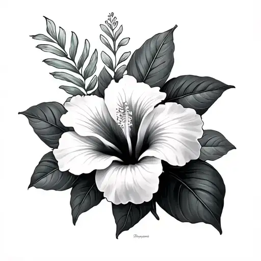 Hawaiian Hibiscus tattoo design idea