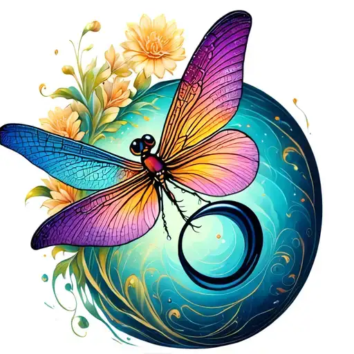 fine line tattoo with dragonfly and a semicolon butterfly tattoo design idea