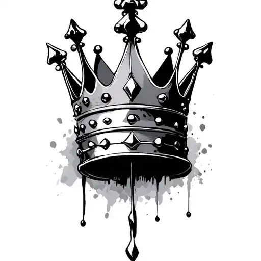 crown with 5 point with shadow simple tattoo tattoo design idea
