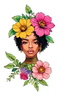 ctrl sza with flowers tattoo design idea