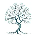 tree composed by dna-strand tattoo design idea