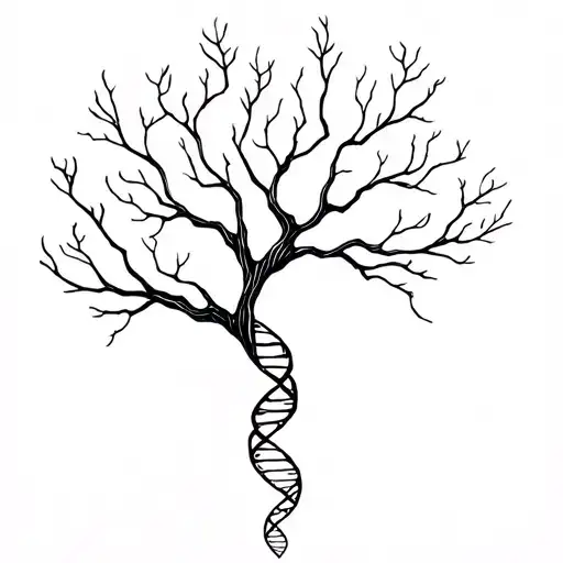 tree composed by dna-strand tattoo design idea