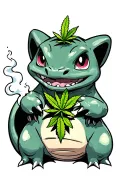 bulbasaur smoking weed tattoo design idea