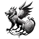 Ankh, lion, phallus, wolf, shield, horn of plenty, tree of life, dragon, money bag, and Feng Shui wealth ship. phoenix tattoo design idea