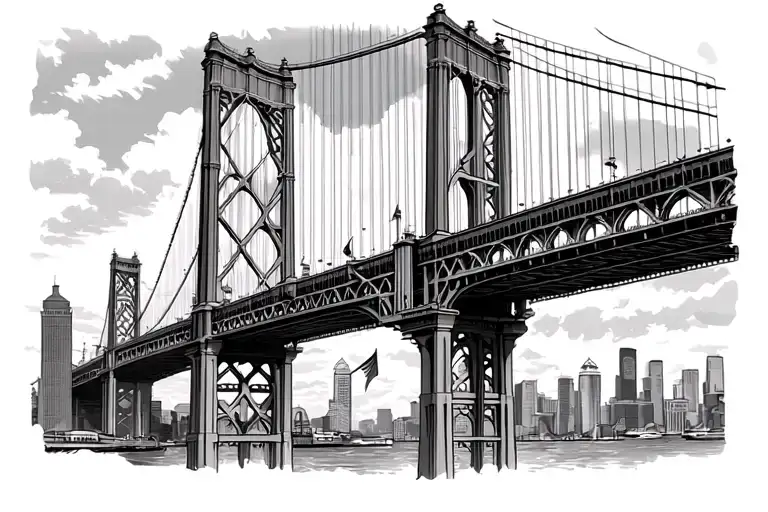 George Washington bridge leading to Dominican republic tattoo design idea