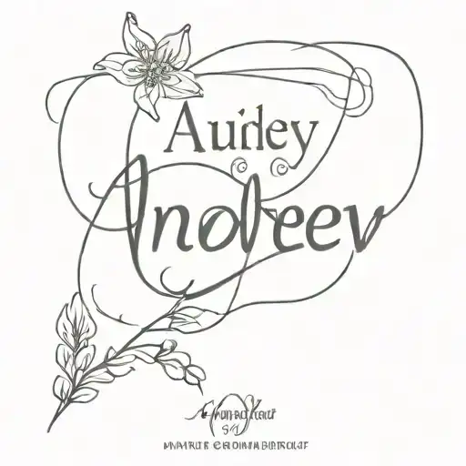 Audrey and Andrew name tattoo design combining elements tattoo design idea