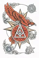 alcoholics anonymous symbol combined with us air force insignia tattoo design idea