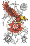 alcoholics anonymous symbol combined with us air force insignia tattoo design idea