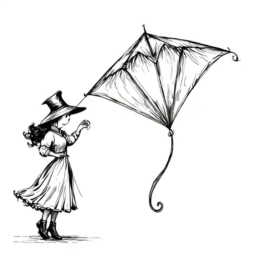 kite mary poppins tattoo design idea