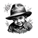 Child Dad tattoo design idea