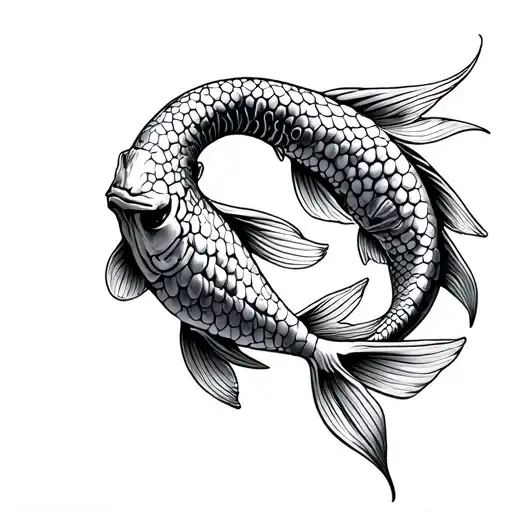 Skeleton Koi Fish tattoo design idea