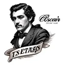 Oscar's name with the name tattoo design idea