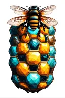 apiary bees geometric hive pattern tattoo design idea