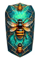 apiary bees geometric hive pattern tattoo design idea