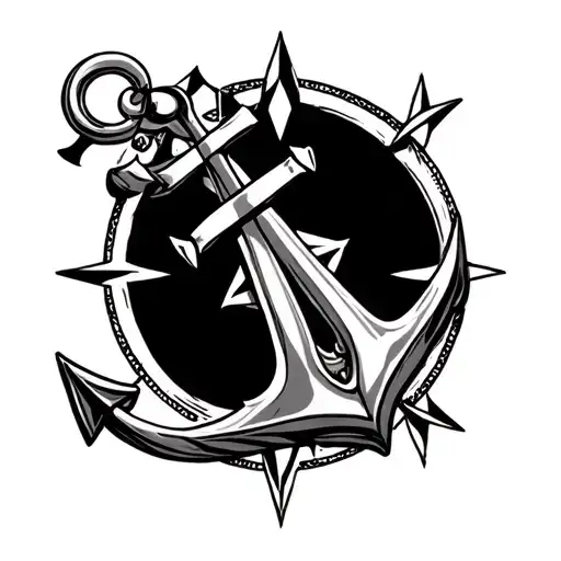 symmetrical anchor and compas tattoo design tattoo design idea
