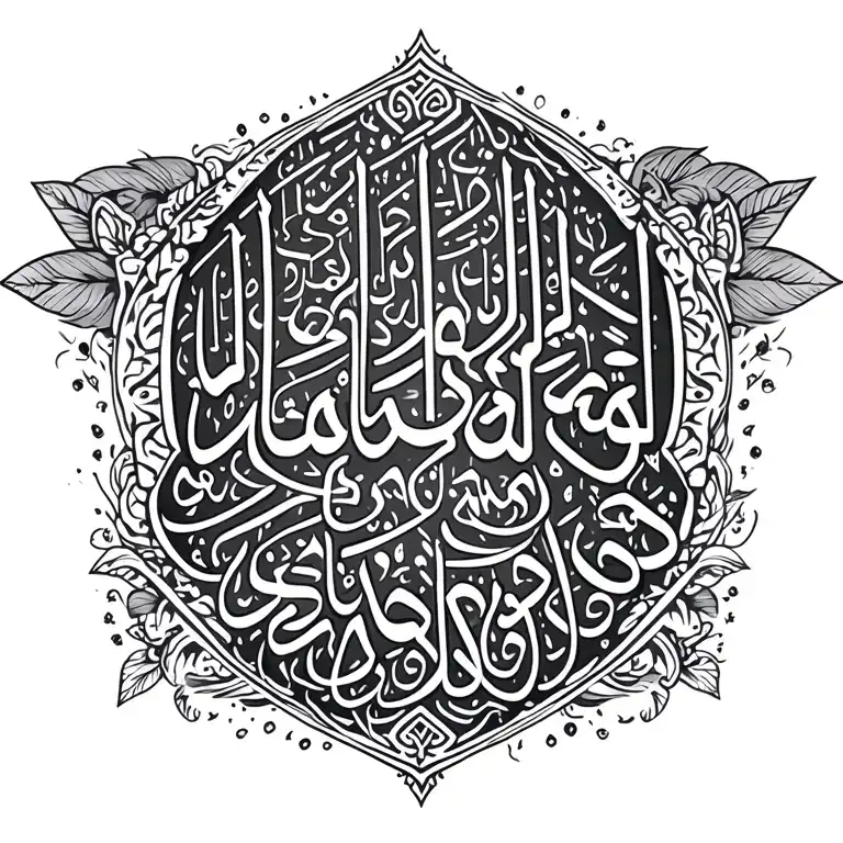 muslim inspired with allah simple text tattoo design idea