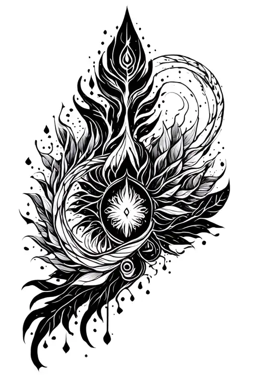 Four Elements tattoo design idea