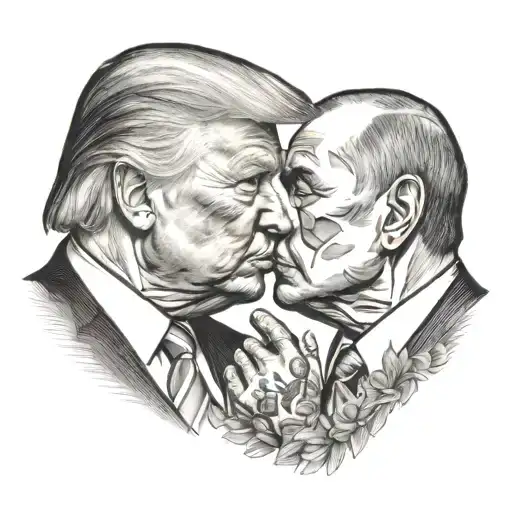 Donald trump kissing vladimir putin tattoo design idea