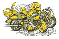 tweety bird riding a motorcycle tattoo design idea