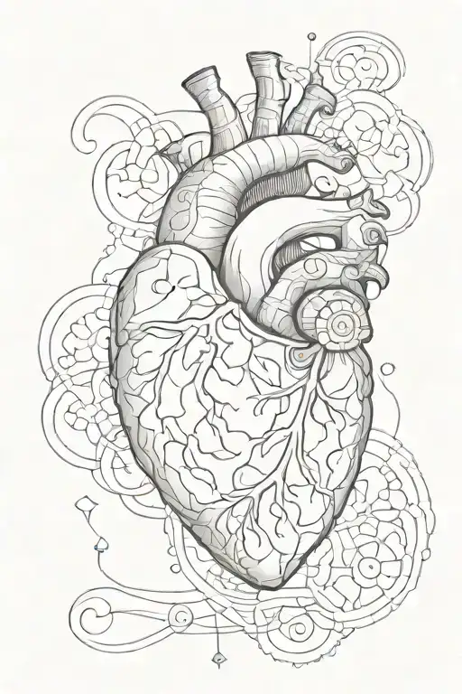 Heart and mind body soul tattoo design idea