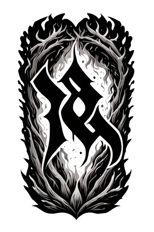 Concept 3: The Burning Bush	•	Centerpiece: The Hebrew word יהוה written in bold, ancient-style script. It can be placed tattoo design idea