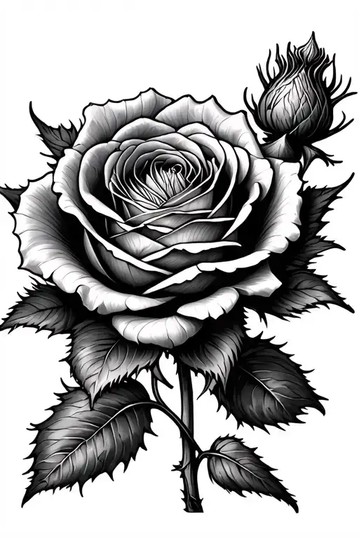 Thistle And Rose wrapped tattoo design idea