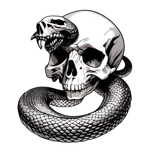 harry potter death eater skull and snake tattoo design idea