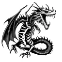 Skeleton Dragon tattoo design idea