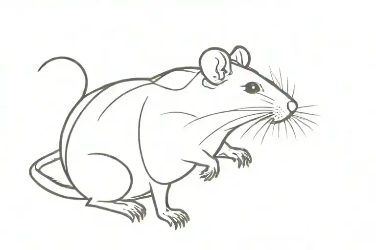 cute rat tattoo design idea