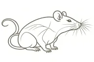 cute rat tattoo design idea