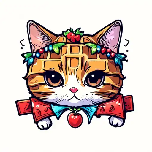 cute little waffle tattoo design idea