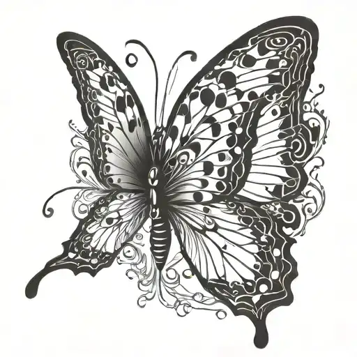 butterfly wings and semicolon butterfly tattoo design idea
