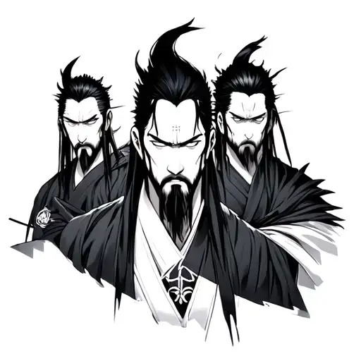 Kenpachi Zaraki Kisuke Urahara Kyouraku Shunsui tattoo design idea