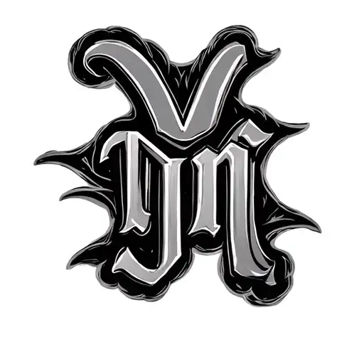 "V D J M" Lettering tattoo tattoo design idea