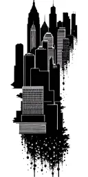 Omaha nebraska and Los Angeles skyline tattoo design idea