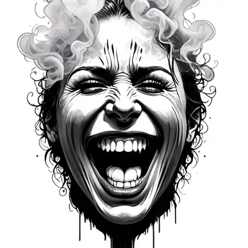 laugh now cry later smoke  tattoo design idea