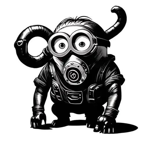 gas masked minion  tattoo design idea