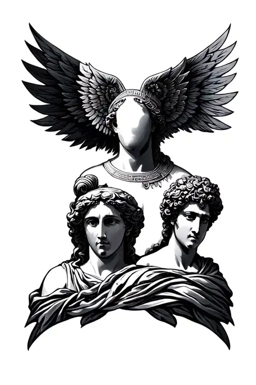 Athena and Plato geo symteric shapes tatto tattoo design idea