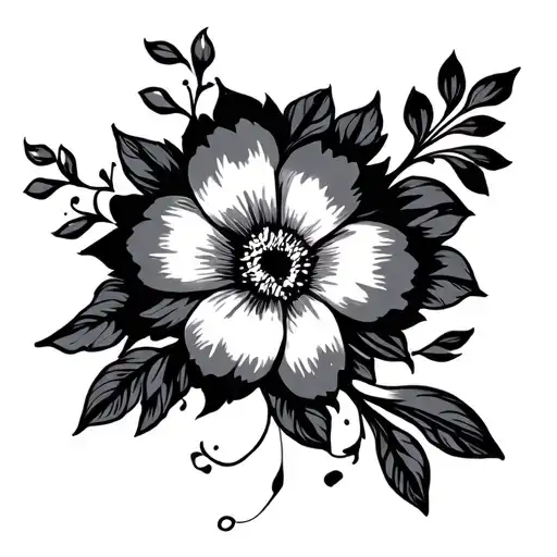 ornement floral tattoo design idea