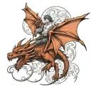 dragon flying tattoo design idea