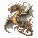 dragon flying tattoo design idea