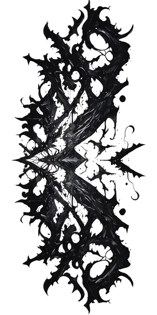 thick cyber sigilism gothic brutalism black abstract dynamic modern neogothic dark tattoo design idea