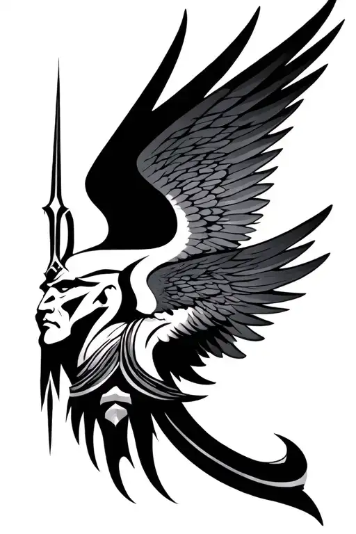 Osiris with wings tattoo design idea