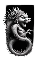 Chinese Buddha dragon tattoo design idea